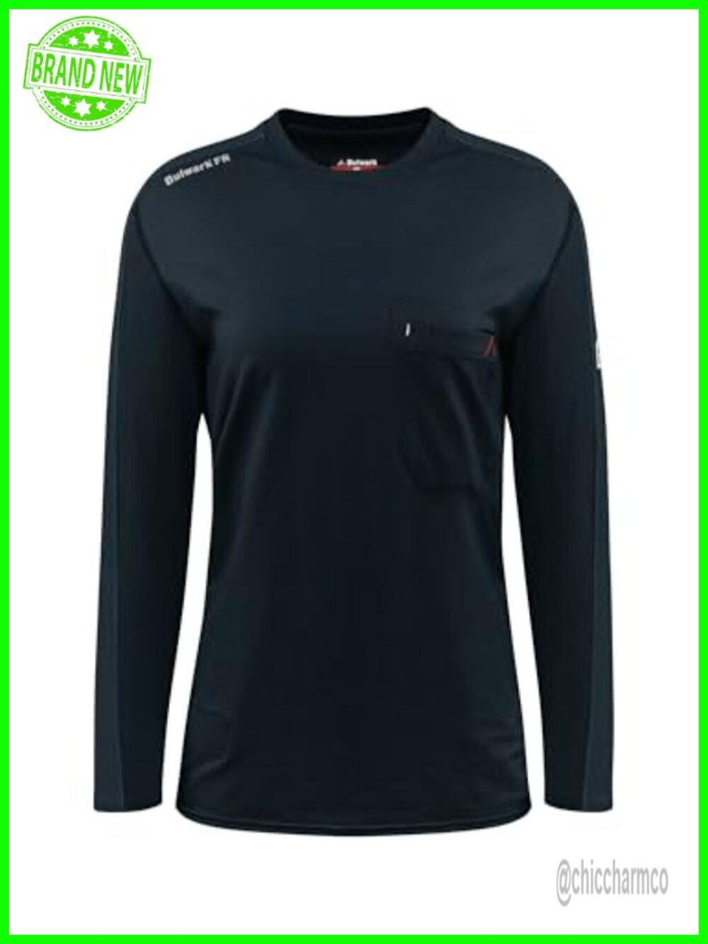 Flame Resistant Flex Knit Tee Long Sleeve Crew Neck Athletic Workwear